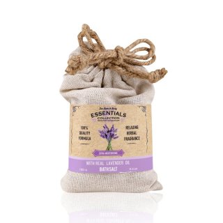 Badesalz LAVENDEL angereichert mit Lavendelöl, in Jutebeutel 150 g