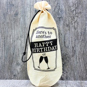 Chardonnay in Tasche mit Aufschrift "Happy Birthay",