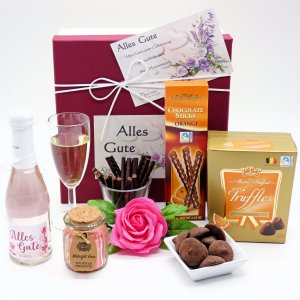 Geschenkset "Alles Gute" Rosensecco mit Truffles