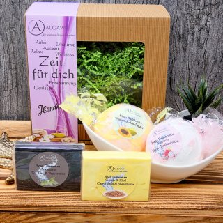 Badeset 7 Greenman-Seifen mit Tropischen Kokos-Paradiesbadebomben im Geschenkkarton