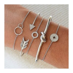 Geschenkset mit 5in1 SILBERE ARMBÄNDER