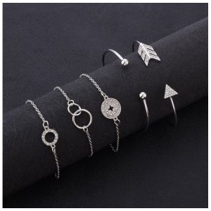 Geschenkset mit 5in1 SILBERE ARMBÄNDER